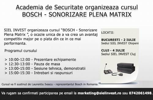 academia de securitate curs bosch - sonorizare plena matrix