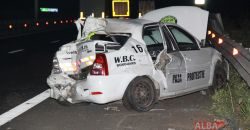 Masina de paza, accidentata de un TIR pe autostrada