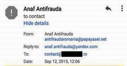 Antifrauda Fiscala avertizează: Tentative de phishing cu adrese de email indoielnice